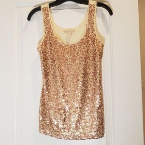 Banana Republic Gold Sequin Tank Top